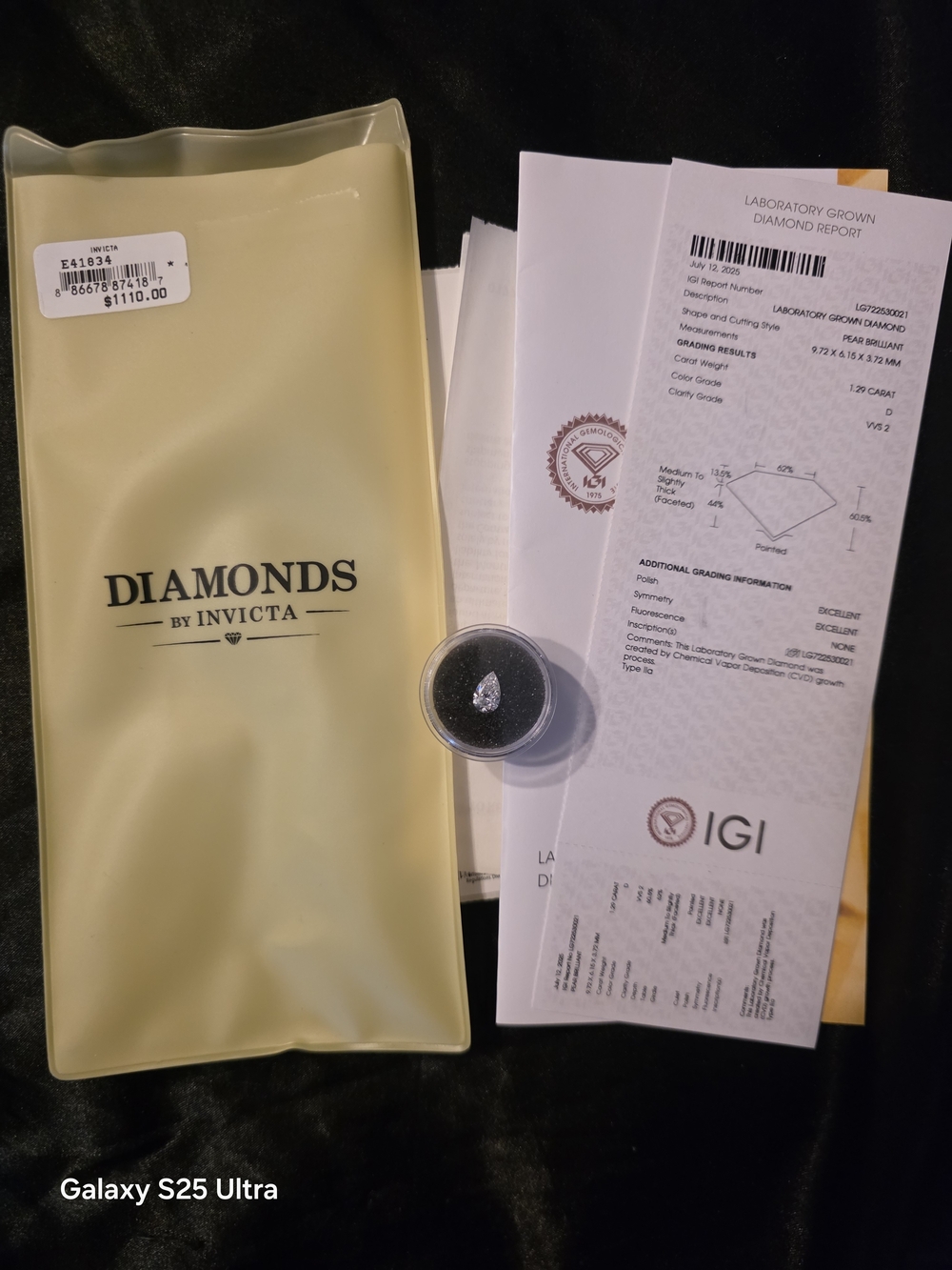 Pear Shape Diamond - White